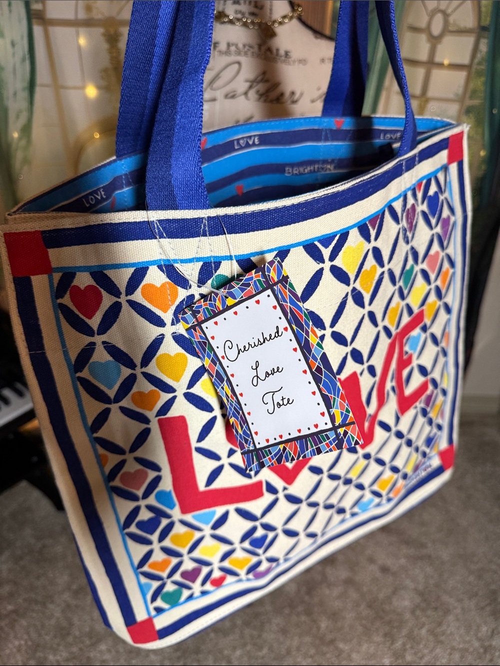Brighton Love Heart Canvas Tote NWT - Picture 5 of 5